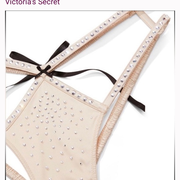 Victoria’s Secret Dream Angels NYE Balconette Bra 34DD & panty L set Champagne - Picture 9 of 16